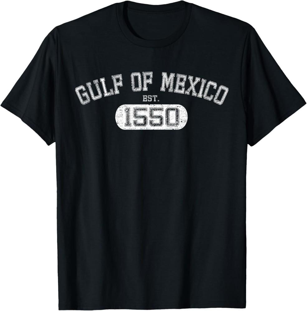 Retro Gulf of Mexico Est 1550 Mexican Flag for Men Women T-Shirt