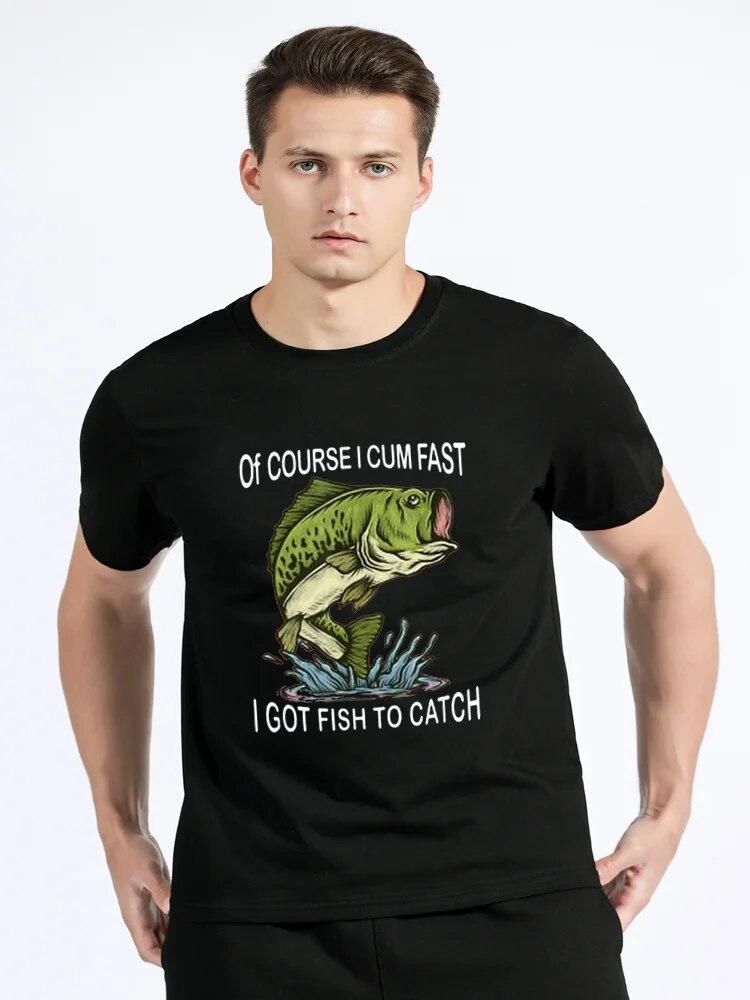 Конечно, я кончаю быстро, мне нужно поймать рыбу | Футболка «Рыбак» Одежда для любителей рыбалки «Рыба» унисекс Футболка с рисунком Топы Одежда больших размеров