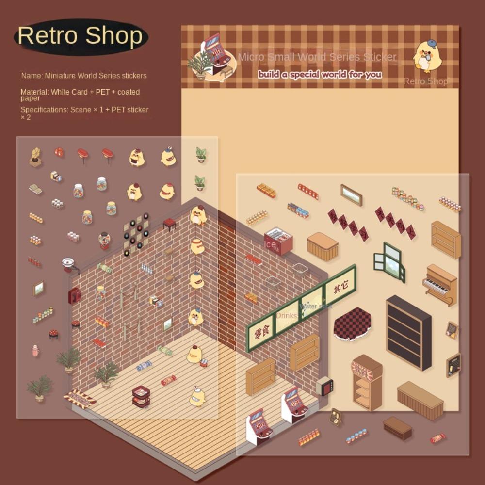 3D визуальная укладка наклеек DIY Пейзажная наклейка для блокнота Подарки Миниатюрная сцена 3D наклейки