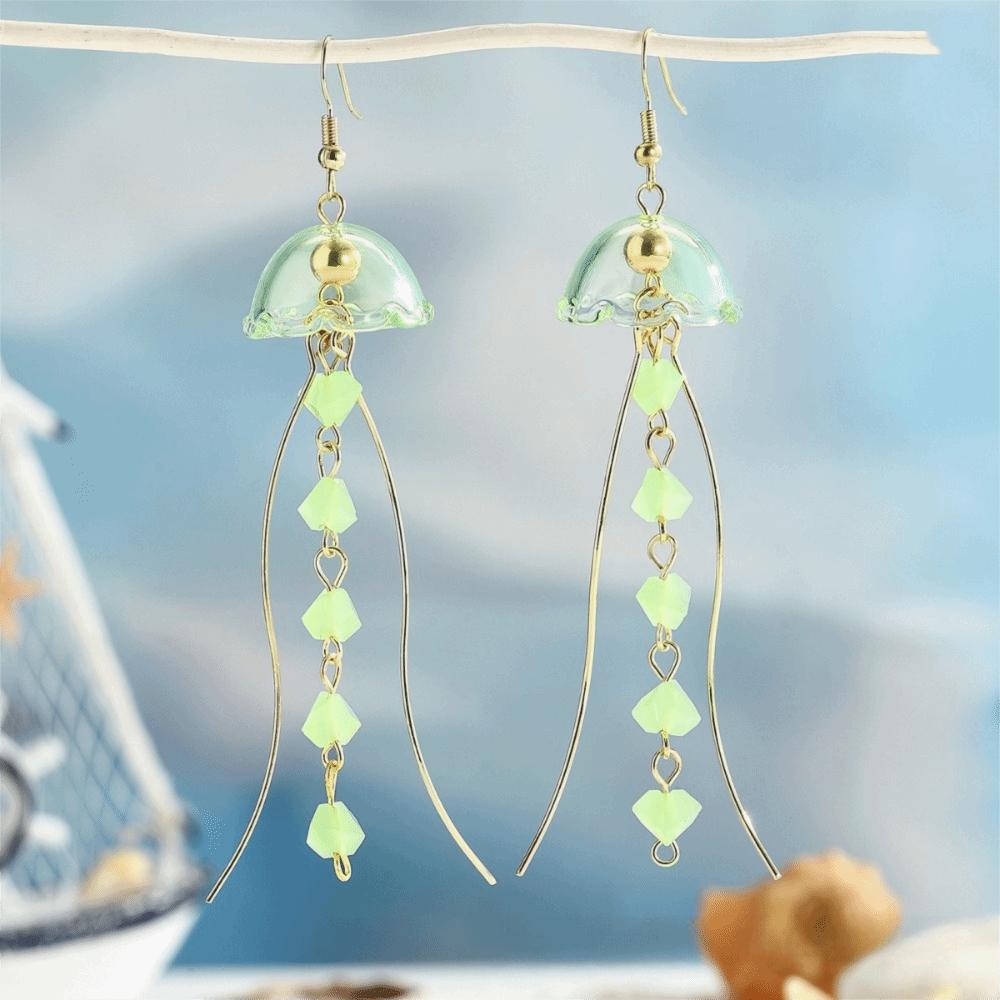 1Pair Dreamy Long Pendant Earrings Elegant Earrings Jellyfish Tassel Earrings  Jewelry Accessories