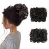 Шиньон с бутоном розы, наращивание вьющихся булочек, резинка для волос, прическа, синтетические гребни в грязной булочке, накладные волосы для женщин, черный натуральный цвет