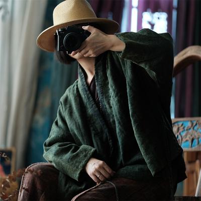 Женские винтажные парки с v-образным вырезом и длинным рукавом, плюс хлопковые пальто, зимние темно-фиолетовые женские льняные парки