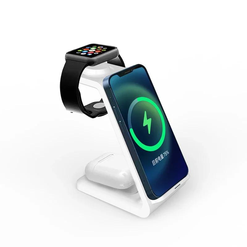 30 Вт Беспроводная зарядная станция 3 в 1 для iPhone 15 14 13 12 11 XS, Watch 8 7, AirPods, Индукционная станция быстрой зарядки