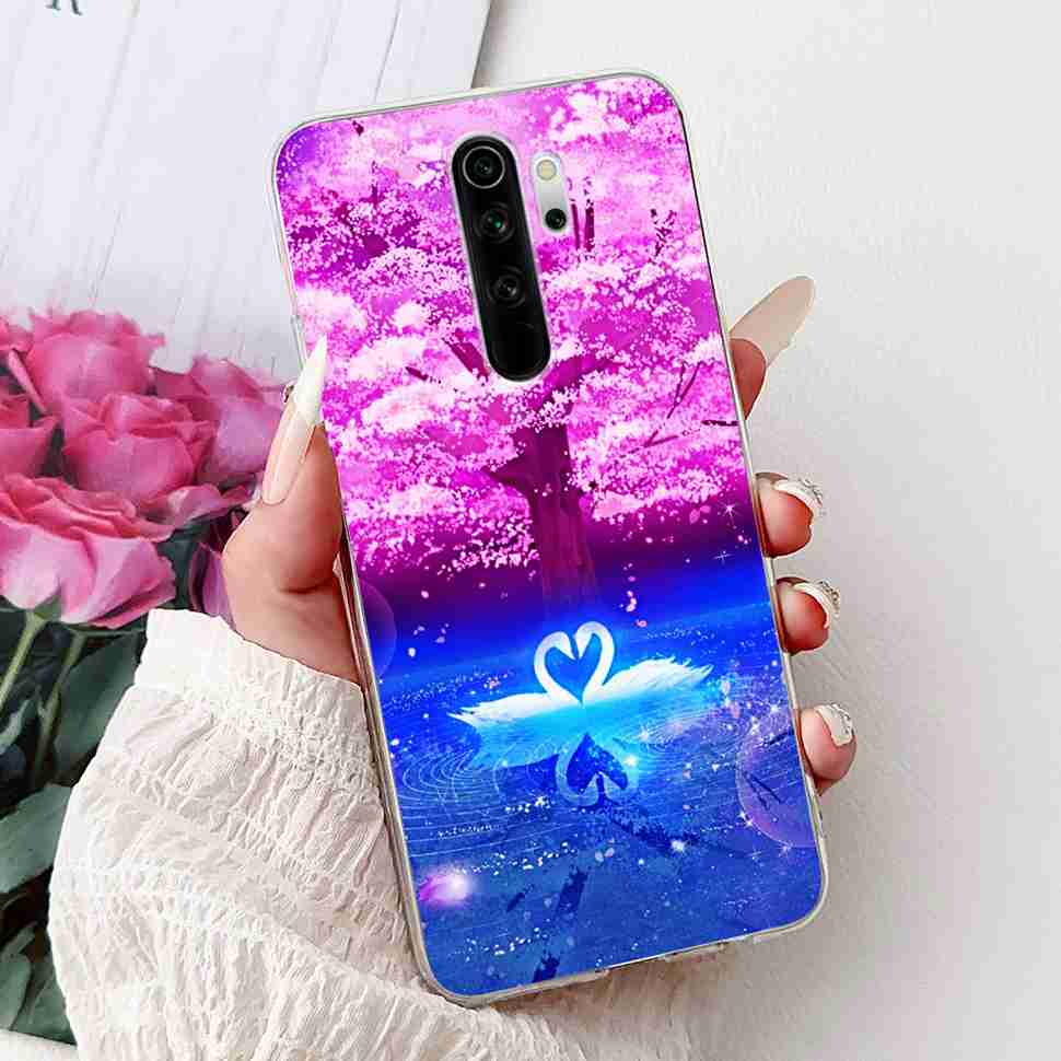 For Xiaomi Redmi Note 8 Pro 6.53" Case Luxury Flower Bow Soft Silicone TPU Cover For Redmi Note8 Pro note 8pro Shockproof Shell