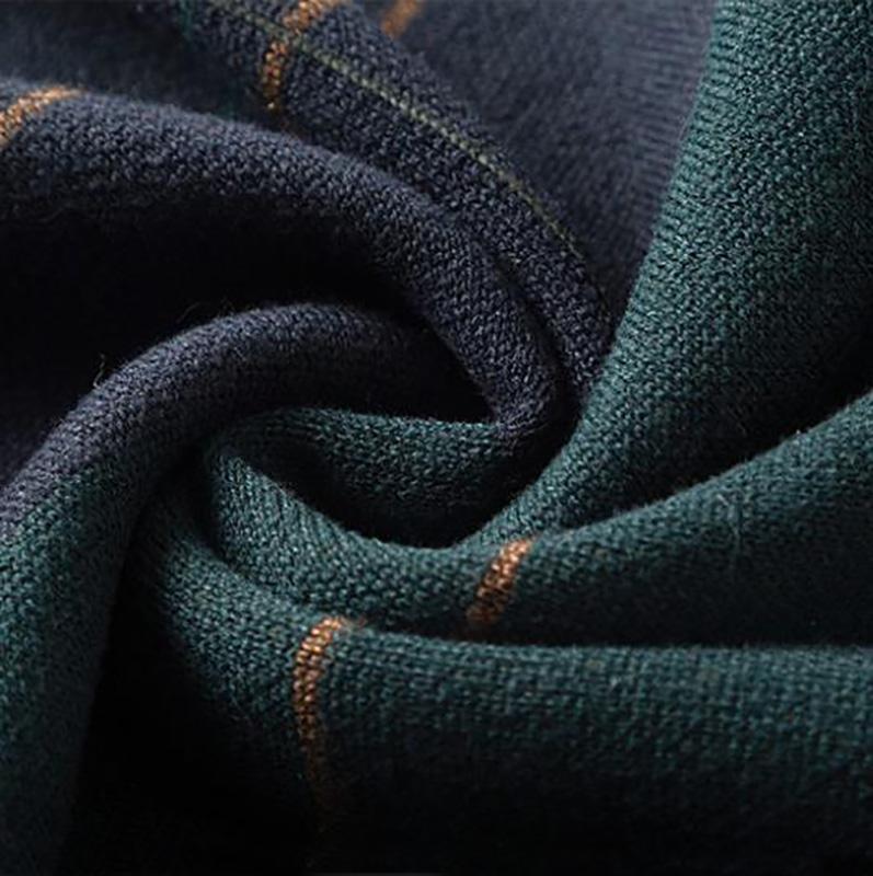 Мужской свитер с круглым вырезом, осень-зима, бархатный толстый теплый пуловер, трикотажная полосатая рубашка с половиной молнии, нижнее белье для среднего и пожилого возраста