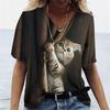Women T-Shirts Cartoon Anime Cat 3D Print Summer Harajuku Style O-Neck For Fashion Comfortable Casual  Short Sleeve Pullover