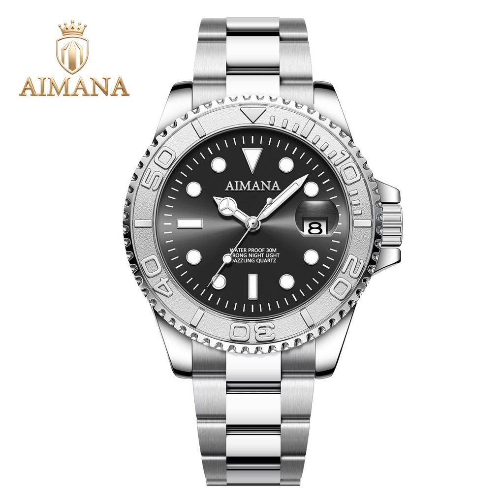 Luxury Men's Sport Quartz Watch Luminous Hands Date Display 30M Waterproof Stainless Steel Wrist Watch
