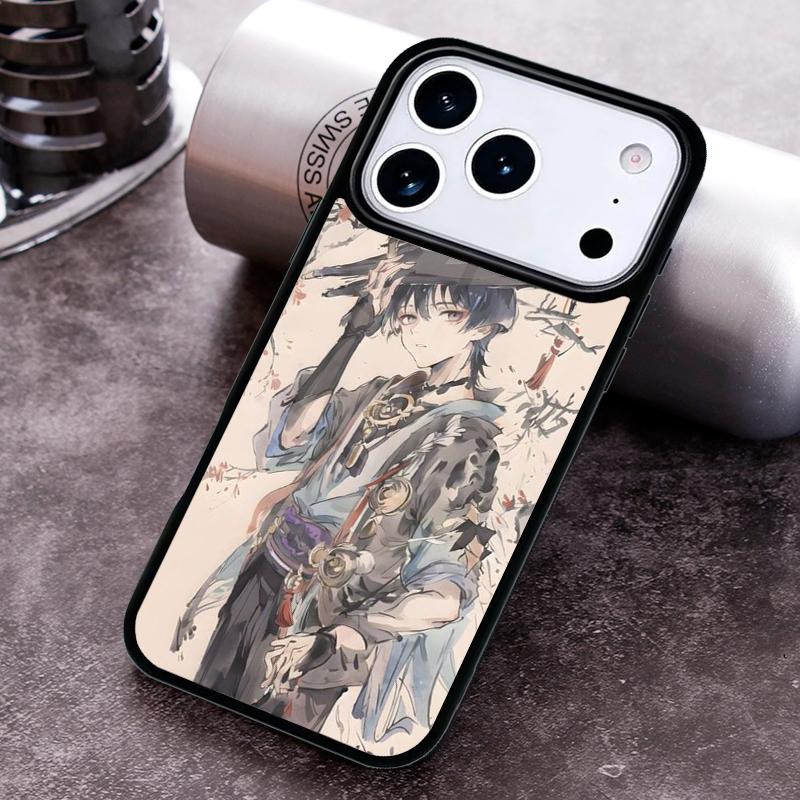 Чехол для телефона Genshin Impact Scaramouche для iPhone 17 16 15 Pro Max Air 14 13 12 11 Plus Ударопрочный чехол