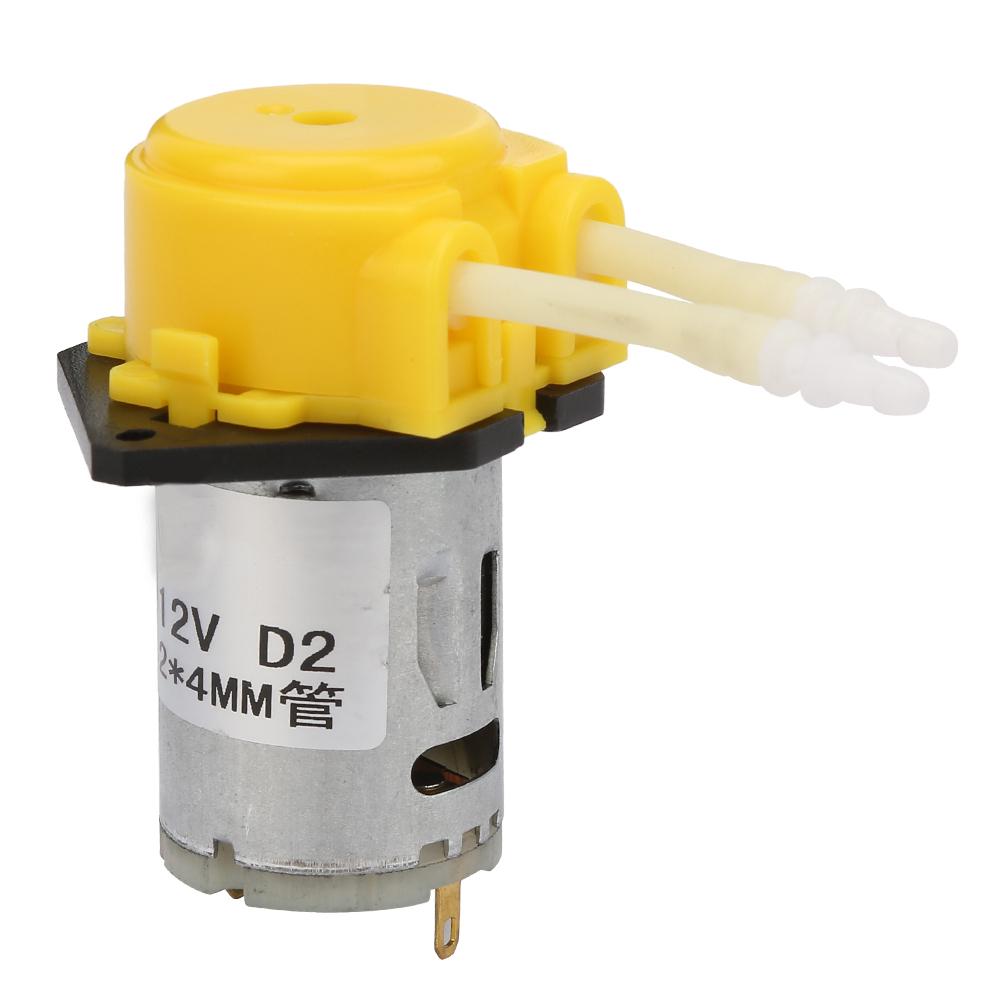 DC12V Желтая Микро Водяная Жидкостная Перистальтическая Насос Для Аквариума Лаборатории Аналитический 2*4мм