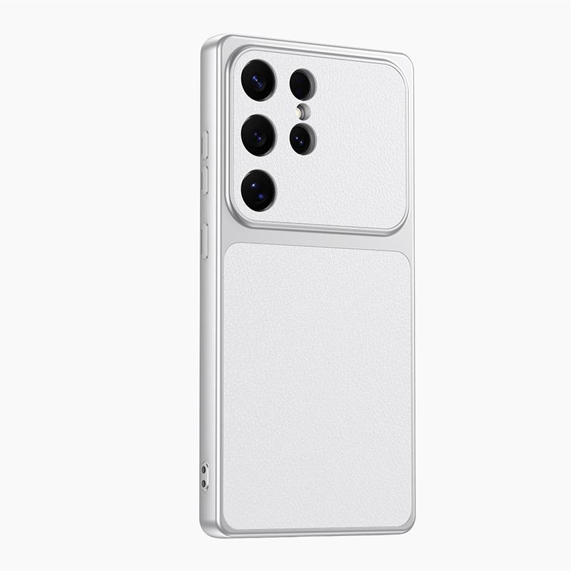 Ударопрочный чехол для Samsung Galaxy S26 S25 S24 S23 S21 Fe S22 Ultra Plus Защита камеры Кожаная текстура Гибридная жесткая крышка из поликарбоната
