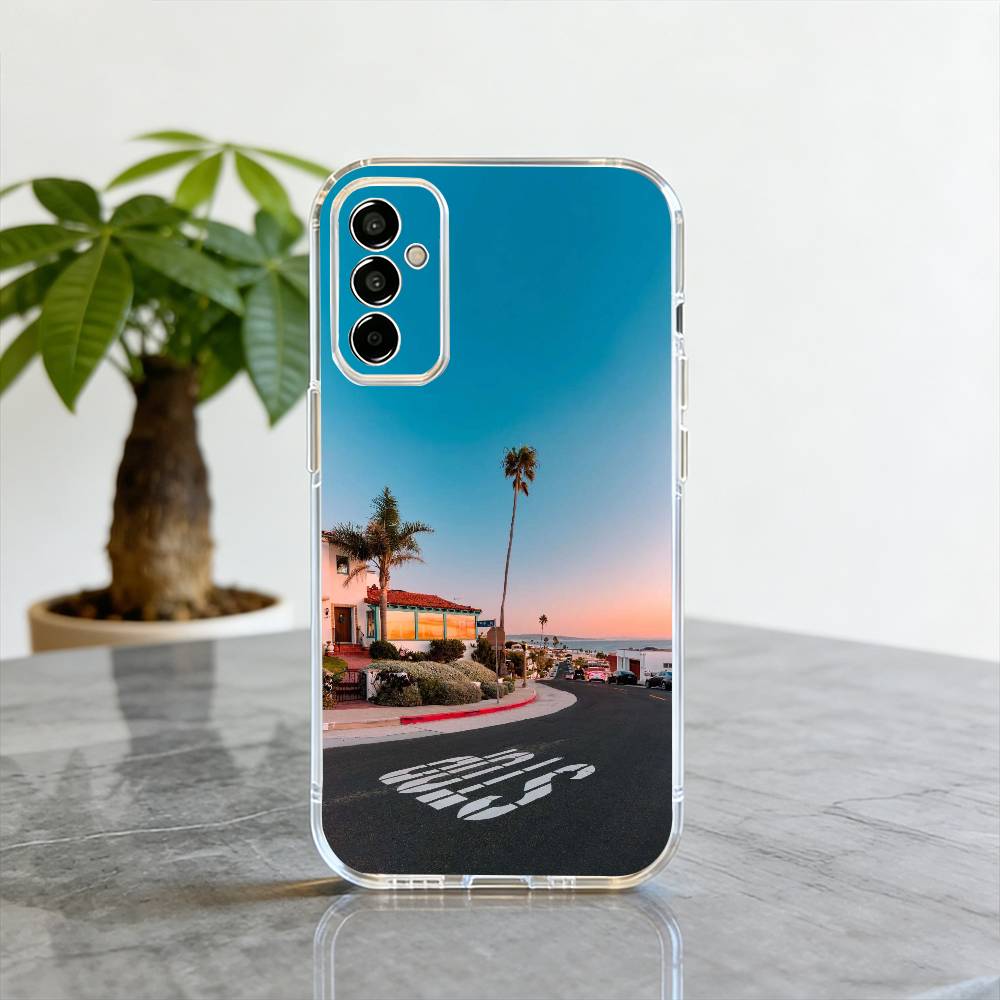 Чехол для телефона 'Закат' Прозрачный Силиконовый Мягкий Для SamsungA10,12,20,21S,30,31,40,50,51,52,70,71