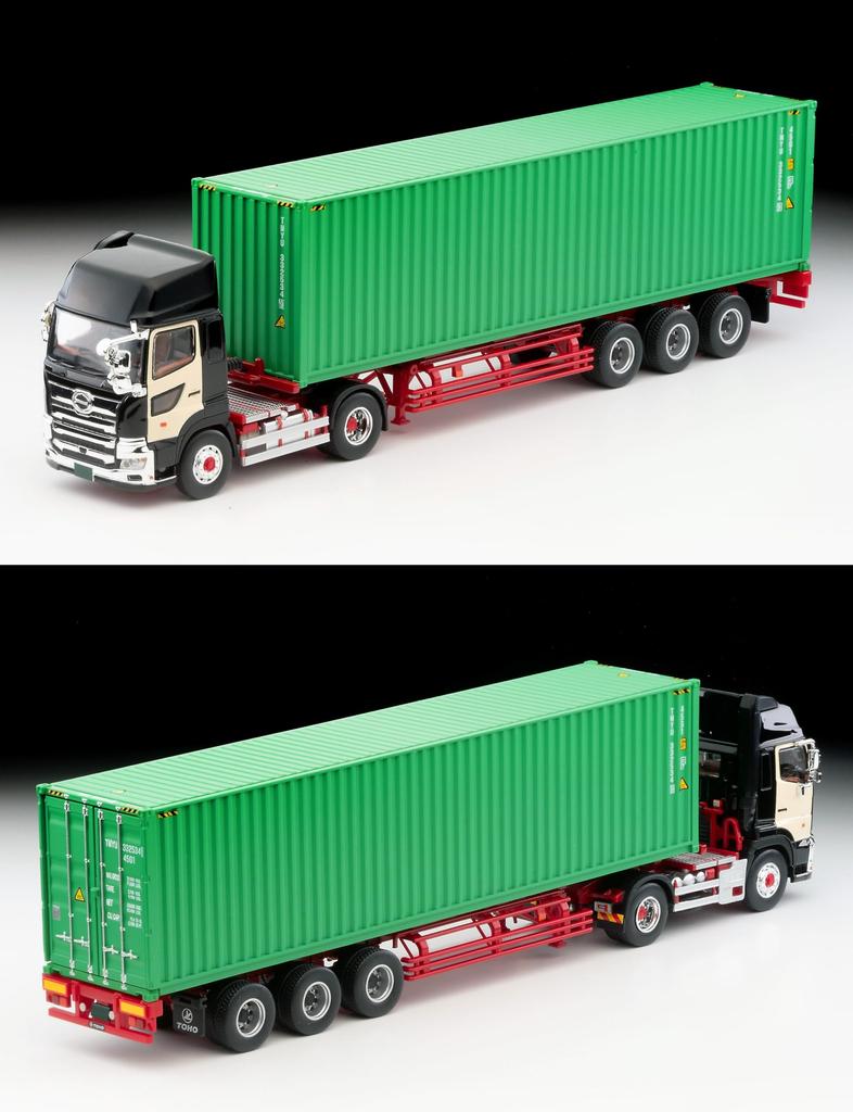 Tomytec Tomica Limited Vintage Neo Hino Profia 40ft Marine Container Trailer Toho Sharyo TC36H1C34 Black Finished Product LV-N292c
