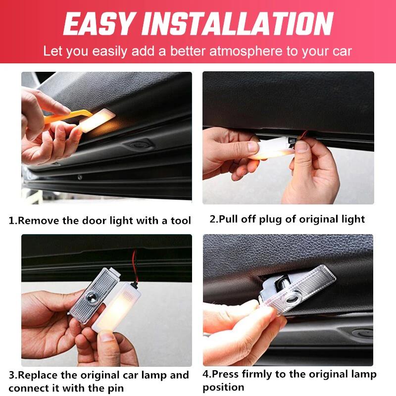 2026 Hot For VW VOLKSWAGEN LED Car Door Welcome Logo Projector Ghost Shadow Light For VW Volkswagen Tiguan MK1 MK2 Sagitar Passa