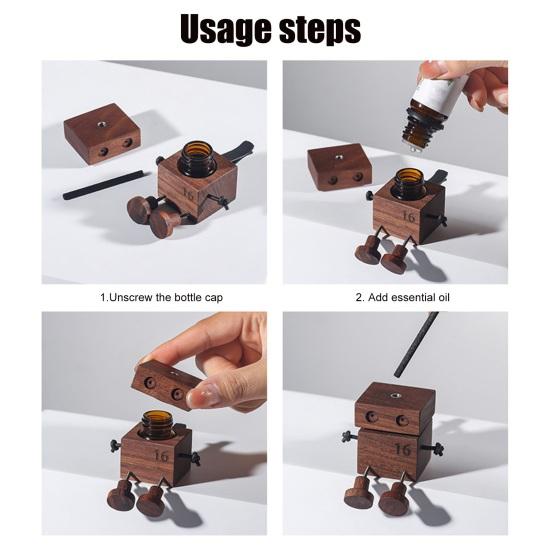 Wooden Car Air Freshener with Wobbling Legs Wind Powered Vent Clip Diffuser for Aromatherapy Handcrafted Dashboard Decoration