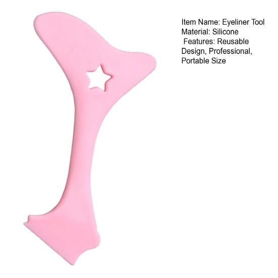 Multi-function Silicone Eyeliner Stencil Tool Reusable Beginner Eyeliner Drawing Assistant 2-In-1 Face Makeup Cream Application Tool
