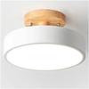 Nordic Log Round LED Semi-flush Mount Ceiling Light - Modern Dimmable Circular Hallway Light Fixture In White, Green, Gray, or Pink | Rustic Kitchen