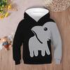 Толстовка с капюшоном для малышей с длинным рукавом, пуловер, толстовка с милым слоном, свободная толстовка с капюшоном, спортивная одежда для отдыха
