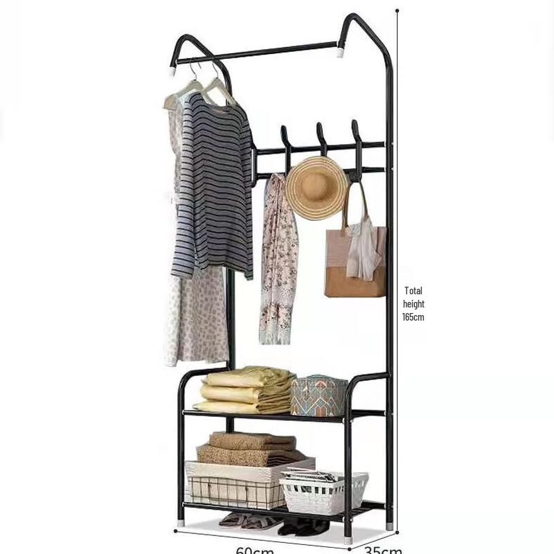 L-Style Minimalist Metal Coat and Shoe Rack