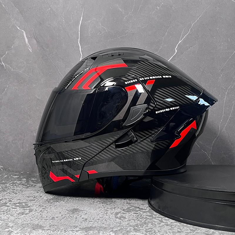 Motorcycle Helmets Men's and Women's Unveiling Helmets Full Helmets Tail Rider Bluetooth Locomotive Men's and Women's Winter Personality Electric