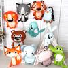 5 Pcs Children's Cute Cartoon Animal Balloon Aluminum Foil Baby Birthday Decoration Party Scene Layout Toy Balloon