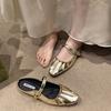 Flat-bottomed Silver Temperament Mary Jane Half-tray Single Shoes Fairy Shoes 2025 Summer and Autumn with Skirt Bag Head Half-slippers