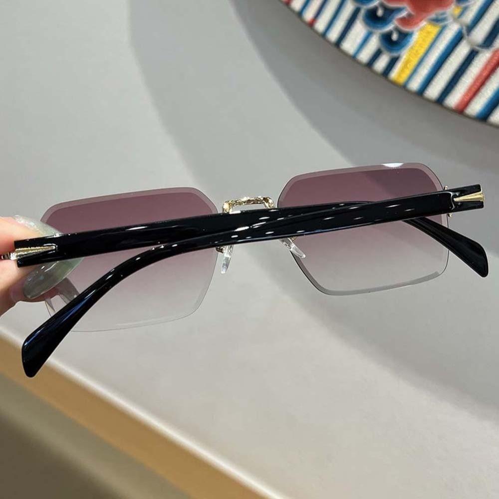 Retro Square Frame Sunglasses Eyewear Anti-UV Glasses Frameless Polarizing Lens Sunnies Outdoor