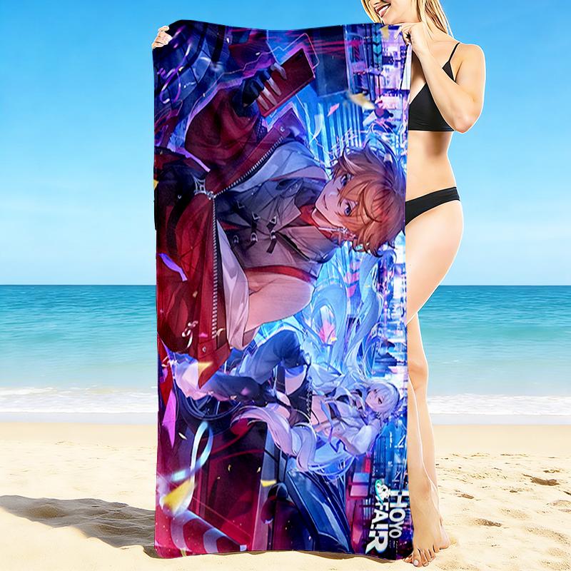 1Pc City Lights Spirits Beach Towel Quick Dry Multiuse For Beach Pool Gym Yoga Home Travel Christmas Halloween Xmas Gift S1614