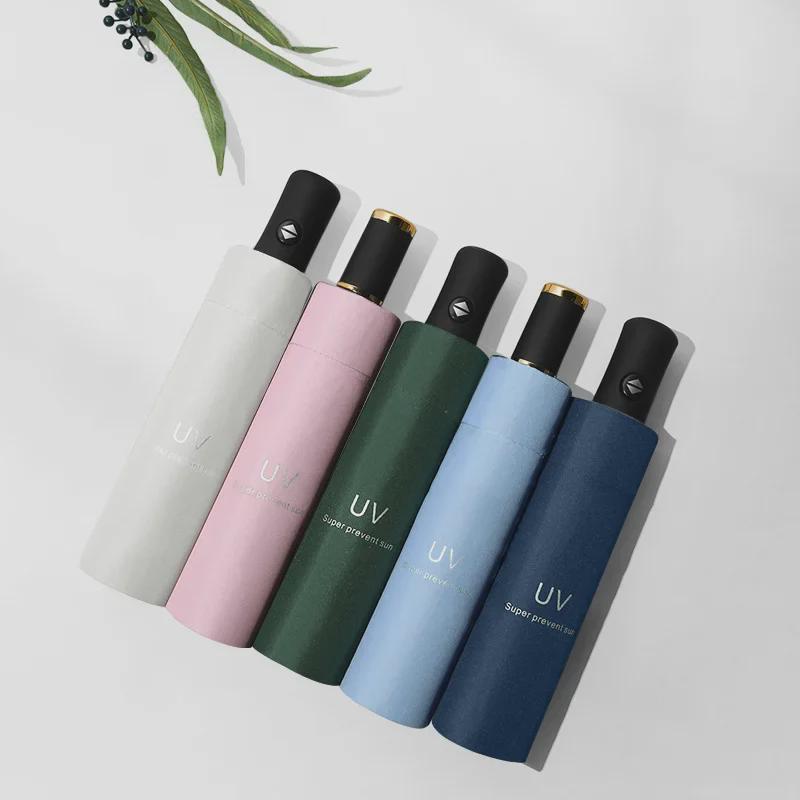 Женский автоматический зонт двойного назначения черного цвета — защита от ультрафиолета и солнца в любую погоду