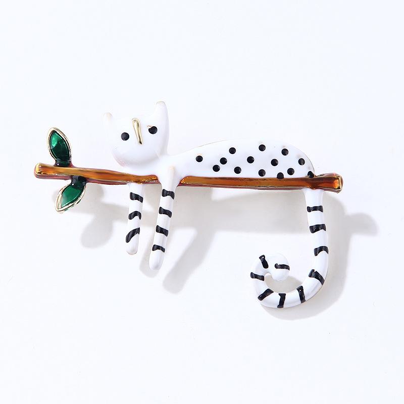 Милые броши с ленивым пятнистым котом для женщин и мужчин, унисекс, модная эмалированная брошь в виде животного, булавки, ювелирные изделия, подарки, аксессуары для одежды