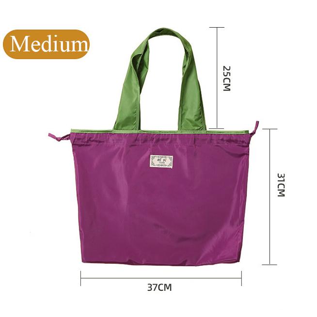 Экологичная большая водонепроницаемая складная сумка для покупок на плечо со шнурком, складная сумка для покупок