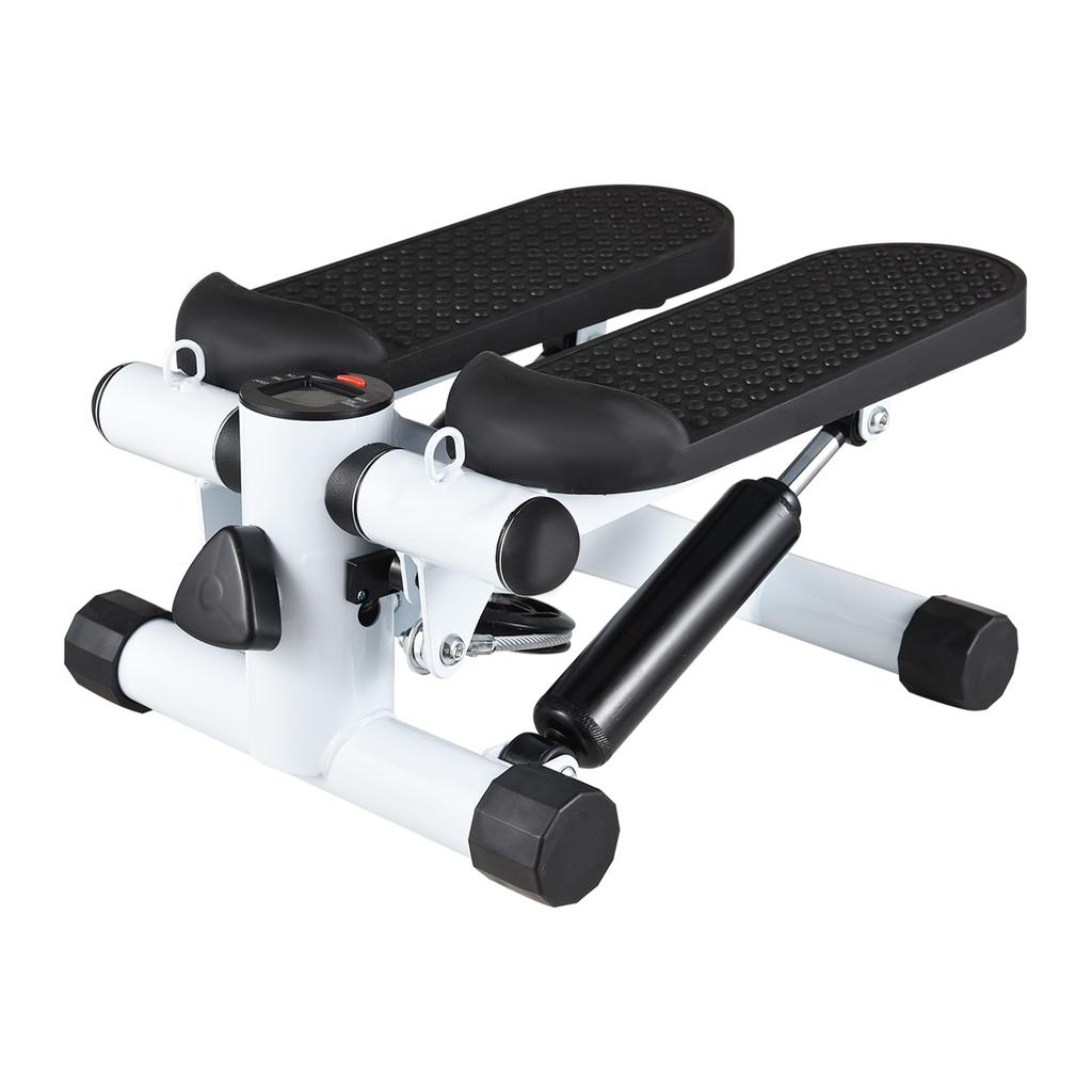 Мини-степпер для тренировок дома с полосами сопротивления, ЖК-дисплей, емкость 100 кг, шаговый двигатель
