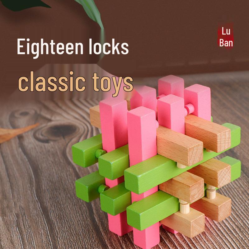 Kids' Educational Luban Lock IQ Puzzle Set: Assembly Toy for Stress Relief