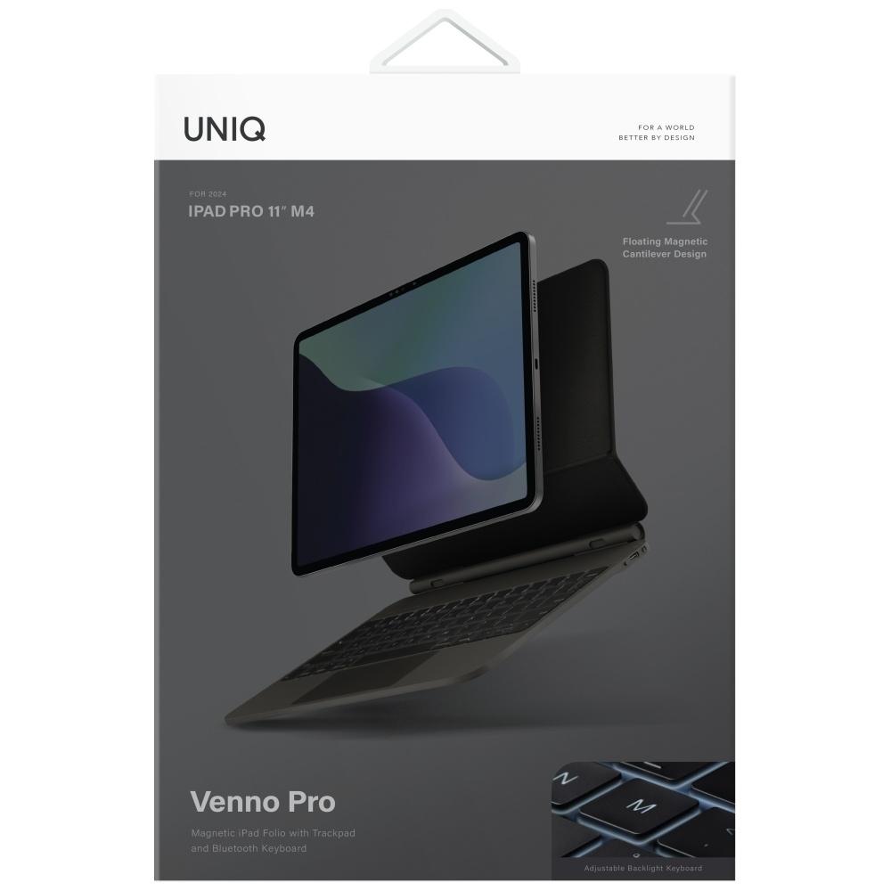 UNIQ Venno Pro Magnetic Smart Case with Keyboard for iPad Pro 11" M4 2024 / M5 2025 Black