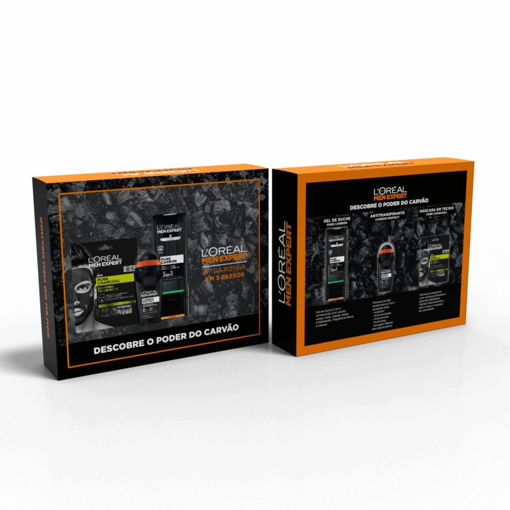 L'Oréal Paris Men Expert Carbon Box — Дезодорант + угольная тканевая маска + гель для душа — 