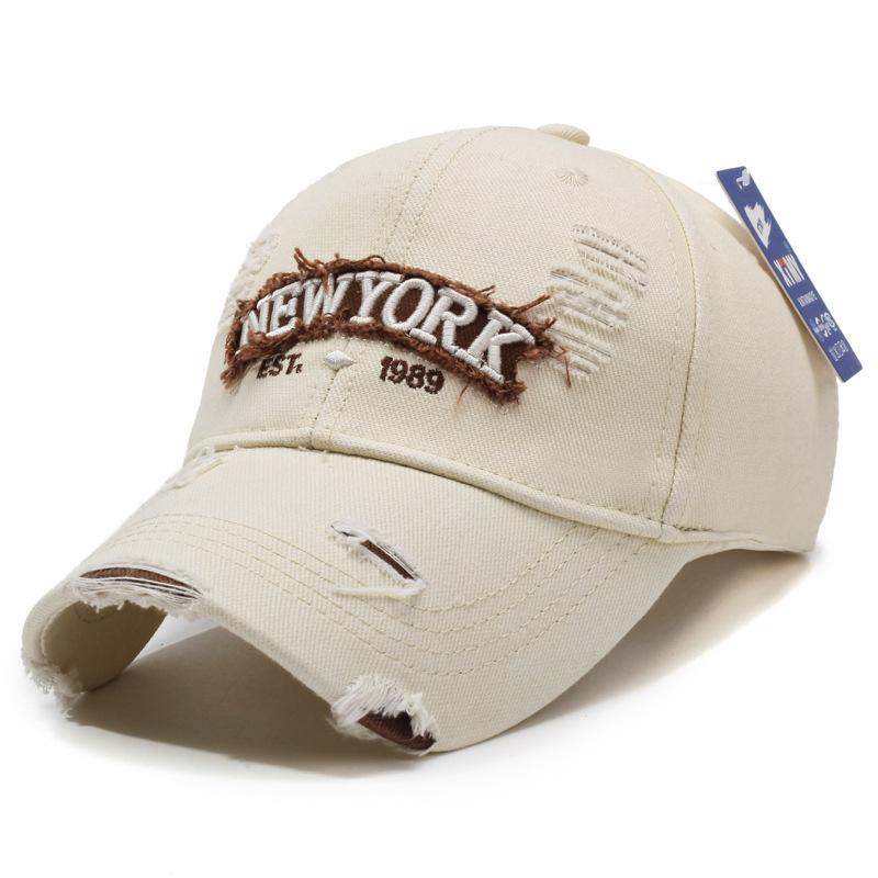 Кепка Бейсболка с вышивкой New York, потертая, из стираного хлопка, регулируемая, для мужчин и женщин, модная, солнцезащитная