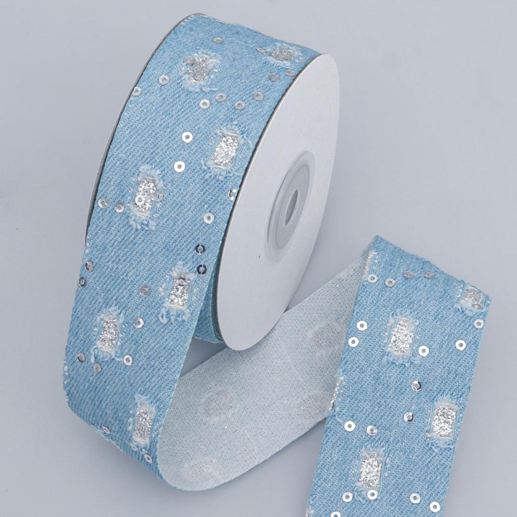 Ручная работа, декоративные, романтические и уютные, сломанные блестки, цветная джинсовая лента, ручная работа, подарочная коробка с цветами, бантами, аксессуарами для волос, упаковка, лента для нарядов