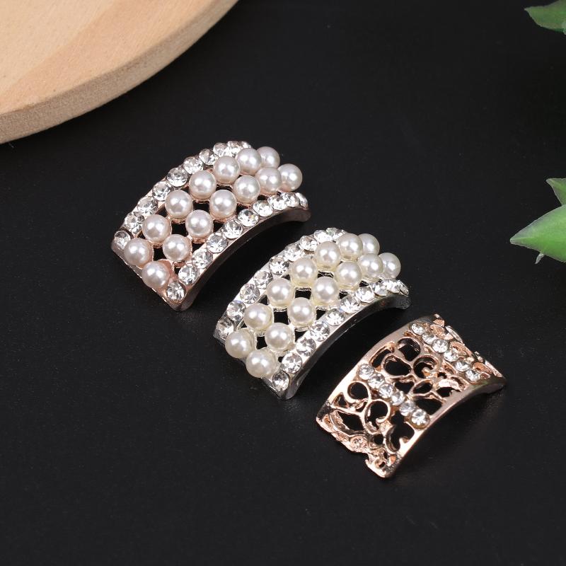 New Sale 10Pcs Fashion Craft Pearl Crystal Rhinestone Buttons For Diy Flower Round Cluster Button Wedding Embellishment Jewelry