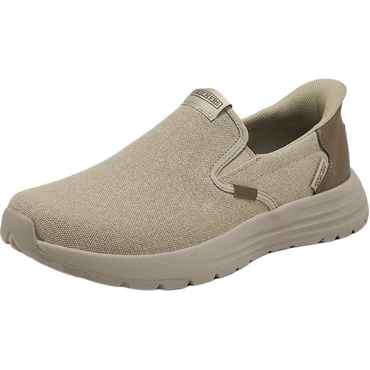Skechers Слипоны Модные Универсальные Прочные Легкие Низкие Повседневная Обувь Мужские кроссовки Серый Коричневый 205370-TPE