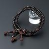 Buddhist Altar Shop Takita Shoten Specially Selected Bracelet Prayer Beads 108 Beads for Jodo Shinshu Striped Ebony Brown Crystal Tailor Genuine Mala