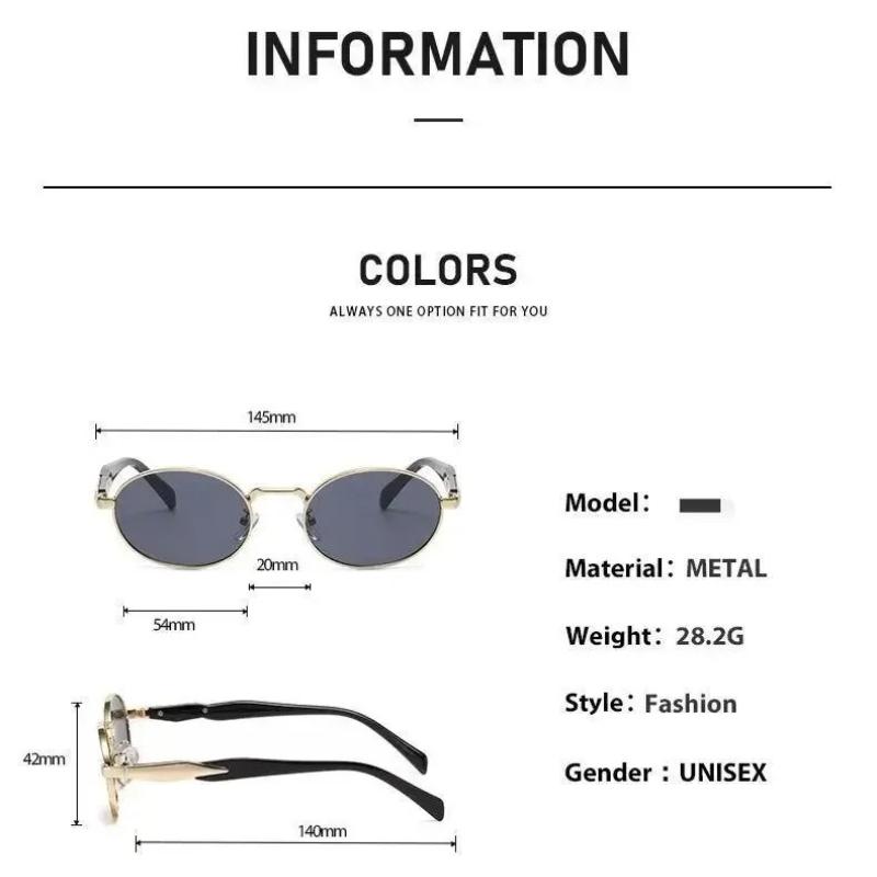 Fashion and High-end Oval Metal Frame Myopia Glasses Retro and Versatile Light Luxury Sunglasses for Men and Women's Travel