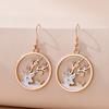 Vintage Cute Cartoon Animal Kitten Rabbit Panda Deer Earrings For Women Girls Jewelry Sweet Moon Cat Squirrel Enamel Earrings