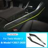 For Tesla Model 3 Accessories Protection Side Protector Cover Model Y ModelY Three Model3 Car Carbon Fiber ABS Side