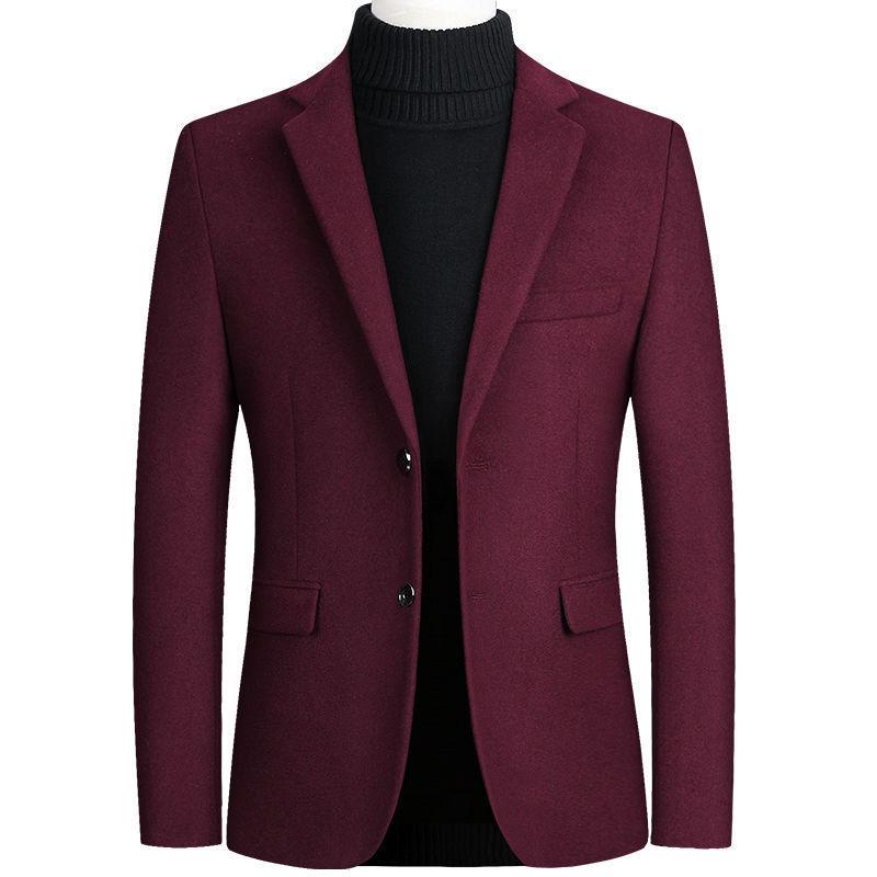 Men's Woolen Jacket Autumn and Winter New Small Suit Business Casual Jacket Single Suit Men's