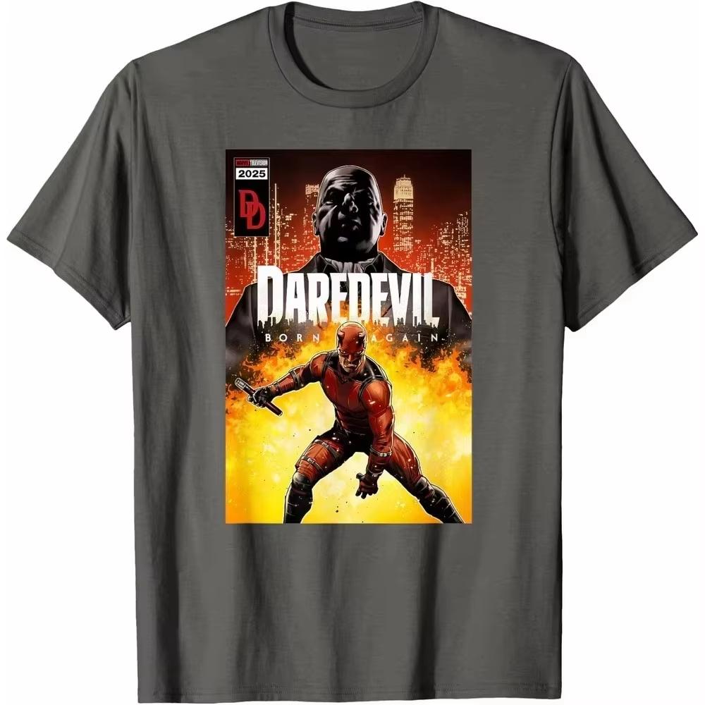 2026 Summer Daredevil Marvel TShirt Gothic Summer Unisex Short Sleeve Heavy Cotton Crew Neck Streetwear Top for Him  Her