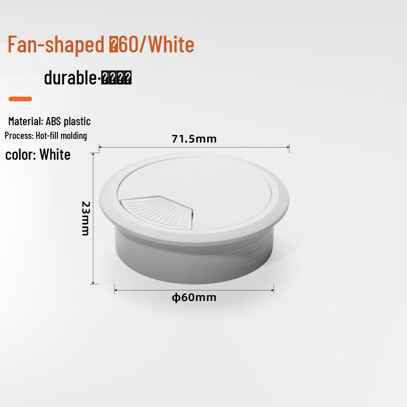 Desk Cable Management Box, ABS Plastic Round Cable Hole Cover, Decorative Wire Box