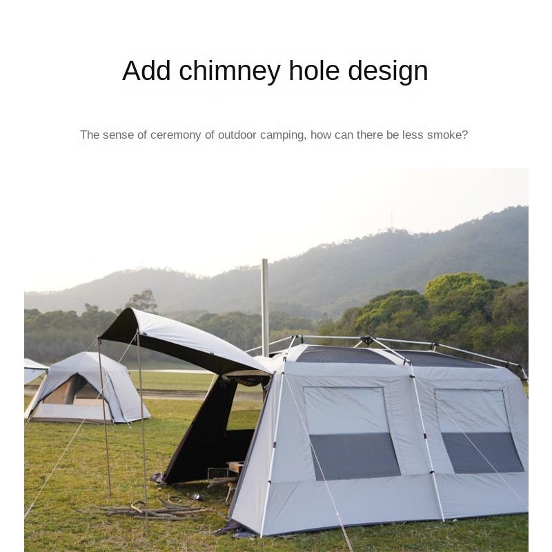 Двухслойная палатка для улицы, оборудование для кемпинга, кемпинга, вилла, больше, чем павильон для людей, толстая и портативная, водонепроницаемая и защита от солнца, дикая природа