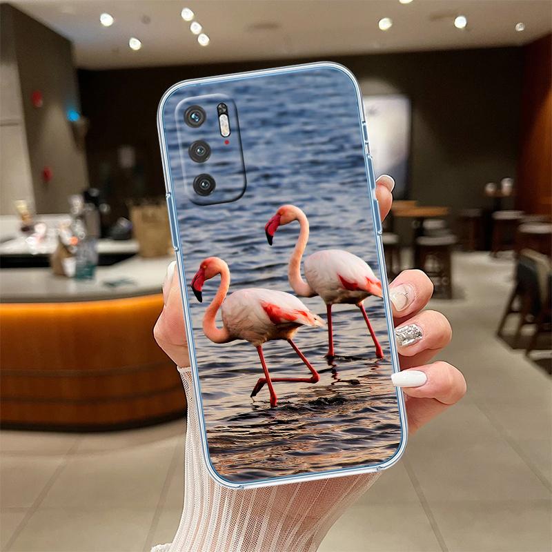 UP29 Flamingos Pink bird flower Transparent Phone Case for Motorola Moto G7 G8 G9 G84 G85 G73 G24 G15 Z2 Play Power Plus