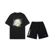 Li Ning Американский винтаж Уличная мода Удобный Простой Однотонный Принт с буквами Свободный Универсальный Повседневный Спортивный костюм AHSUA05-2+AKSU747-1