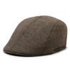 Autumn and winter new woolen herringbone plaid middle-aged and elderly men and women forward hat versatile cap newsboy hat