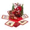 3D Pop-Up Christmas Cards with Envelope Folded Holiday Greeting Cards Cute Santa Claus Gift Card for Friends Children Family